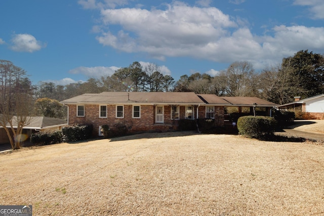 view of single story home