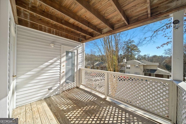 view of wooden deck