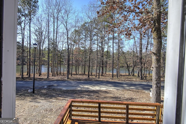 view of yard featuring a water view