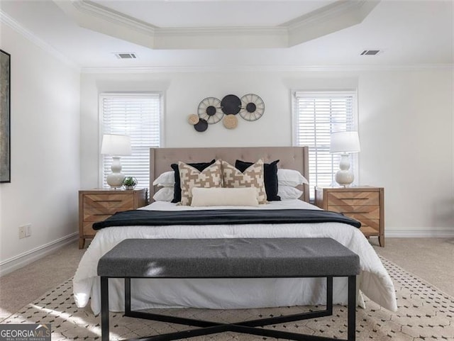 2750 Olde Towne Pkwy, Duluth, GA 30097 - bedroom with a raised ceiling, carpet floors, ornamental molding, and baseboards
