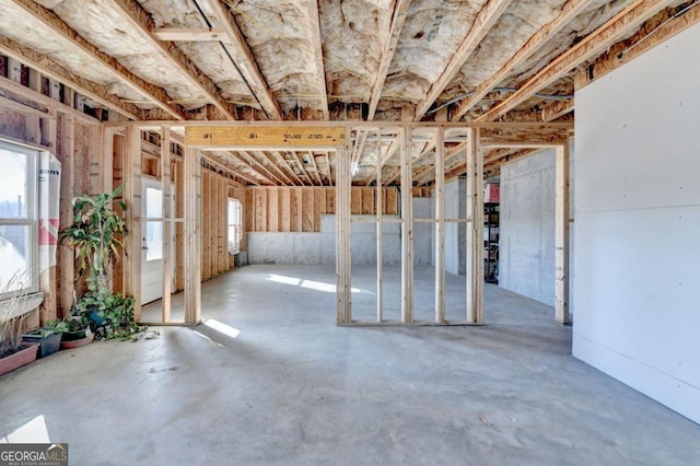 basement featuring plenty of natural light