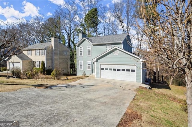 view of front facade with a garage