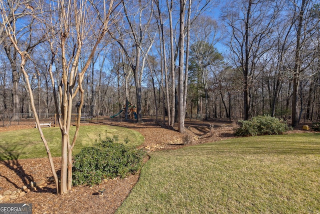 view of yard featuring a playground