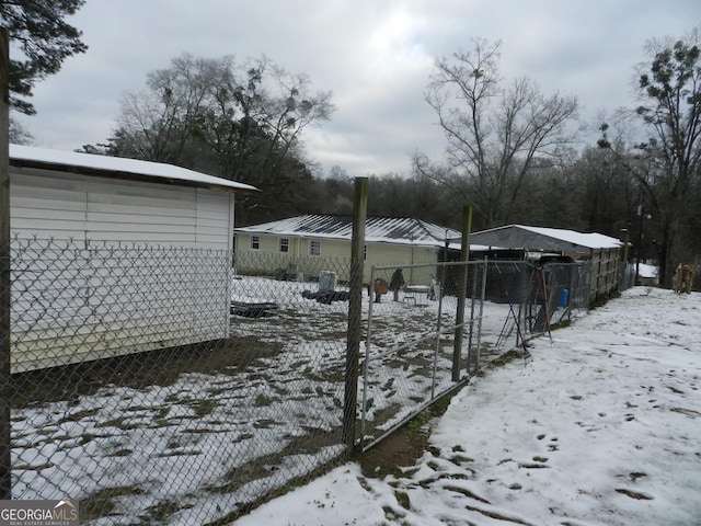 view of snowy yard