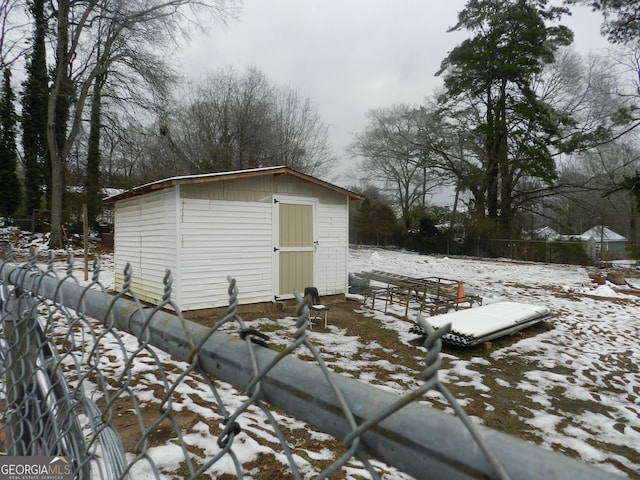 view of snow covered structure