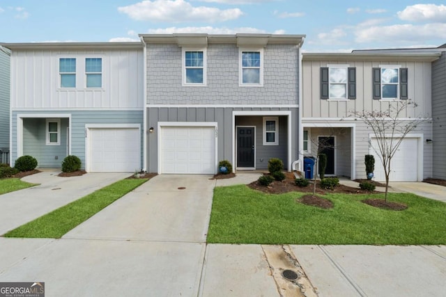 view of property with a garage