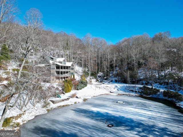 view of snowy aerial view