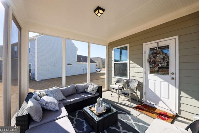 view of sunroom