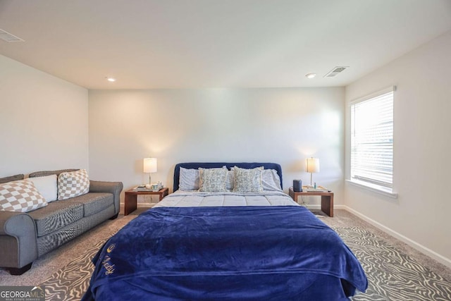 bedroom with carpet floors
