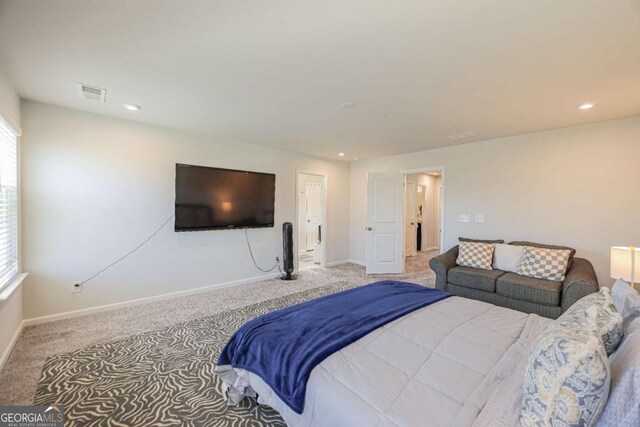 view of carpeted bedroom