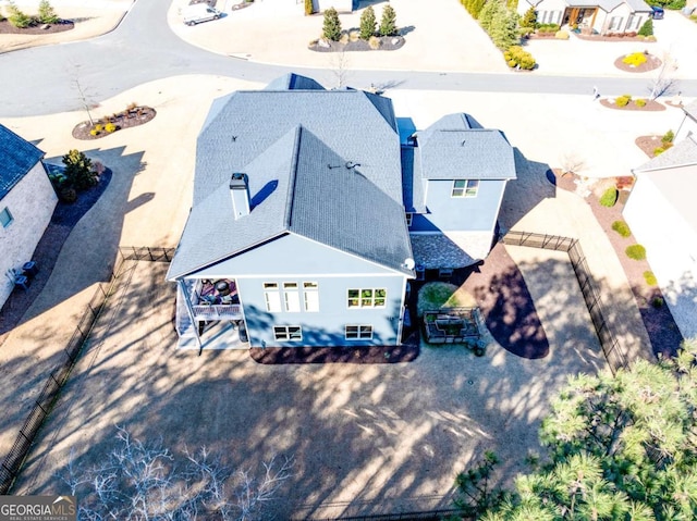 aerial view featuring a residential view