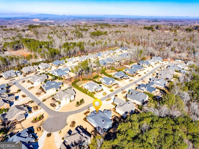 bird's eye view with a mountain view and a residential view