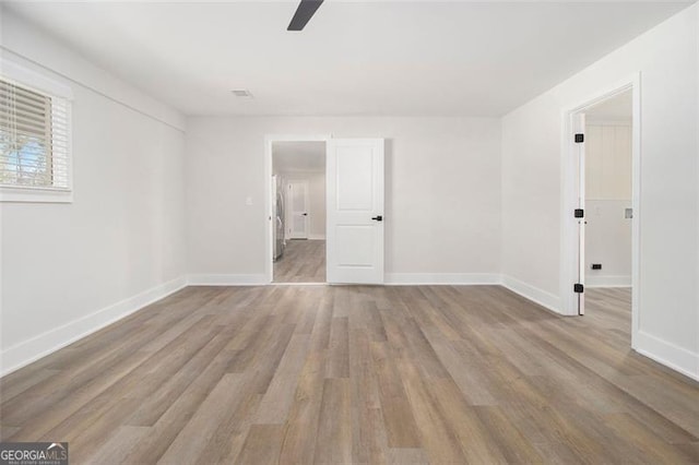 empty room featuring light wood-type flooring