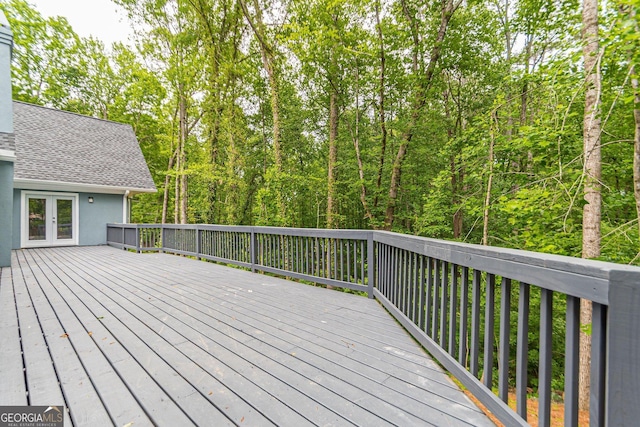 deck featuring french doors