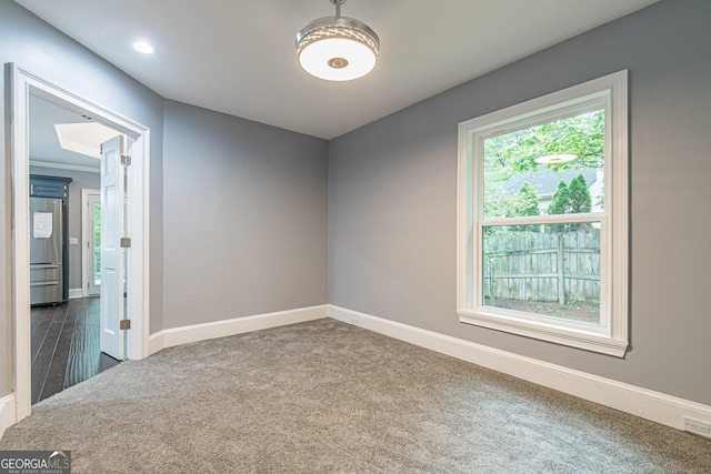 view of carpeted spare room