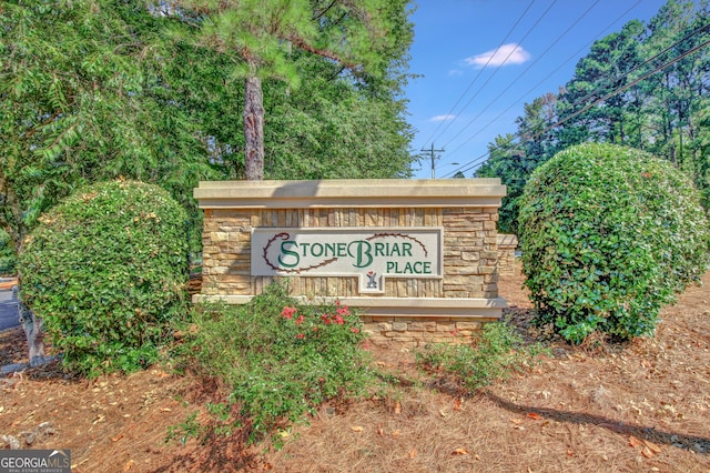 view of community sign