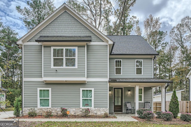 view of front of home with a porch