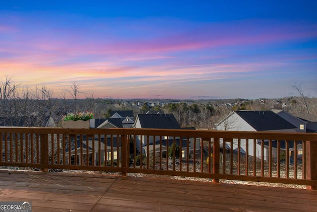 view of deck at dusk