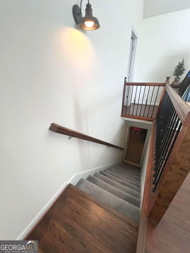 213 Moore Valley Way, Canton, GA 30115 - stairs featuring wood finished floors and baseboards