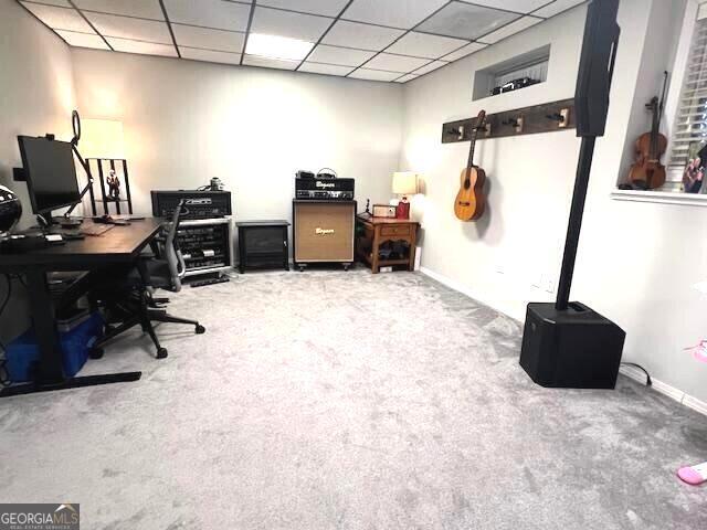 213 Moore Valley Way, Canton, GA 30115 - carpeted office with a paneled ceiling and baseboards