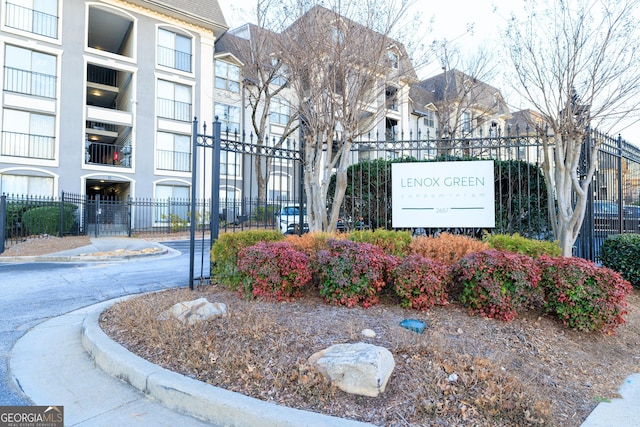 view of community sign