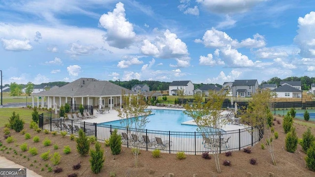 view of pool featuring a patio area