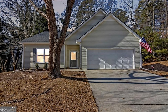 view of front of home with a garage