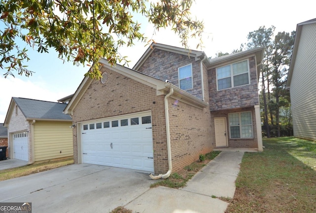 view of front facade featuring a garage