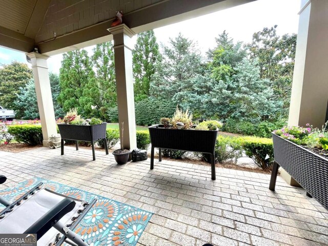 view of patio featuring a gazebo