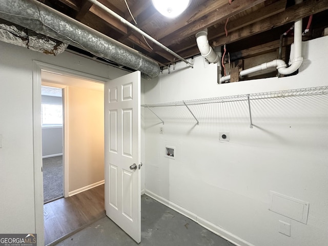 laundry room featuring washer hookup and hookup for an electric dryer