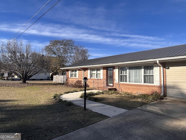 view of single story home