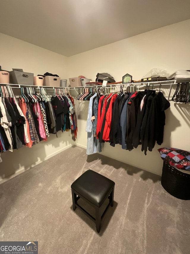 spacious closet with carpet floors