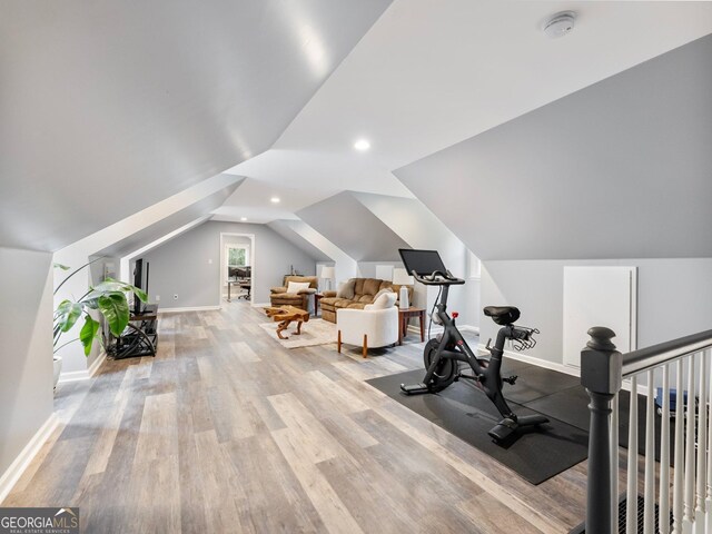 garage featuring a garage door opener and recessed lighting