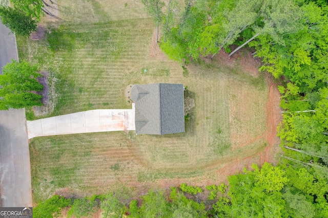 bird's eye view with a rural view