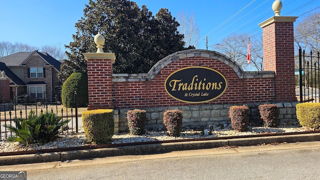 view of community sign