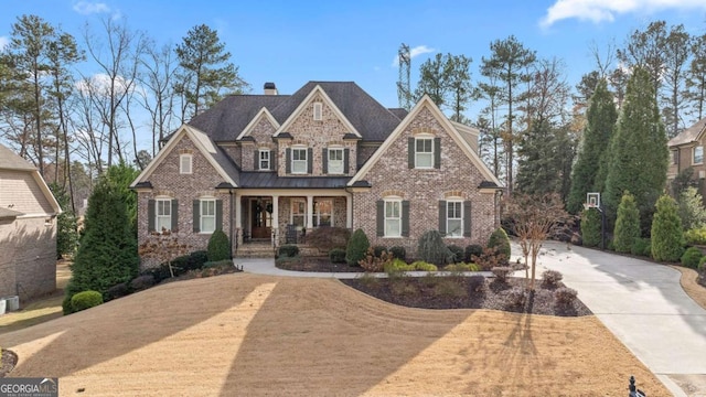 craftsman inspired home with covered porch