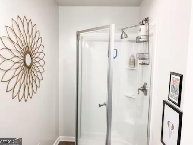 bathroom with a shower