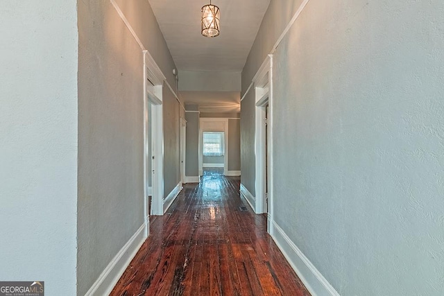 hall featuring dark hardwood / wood-style floors