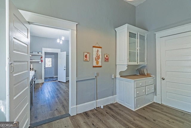 interior space featuring wood-type flooring