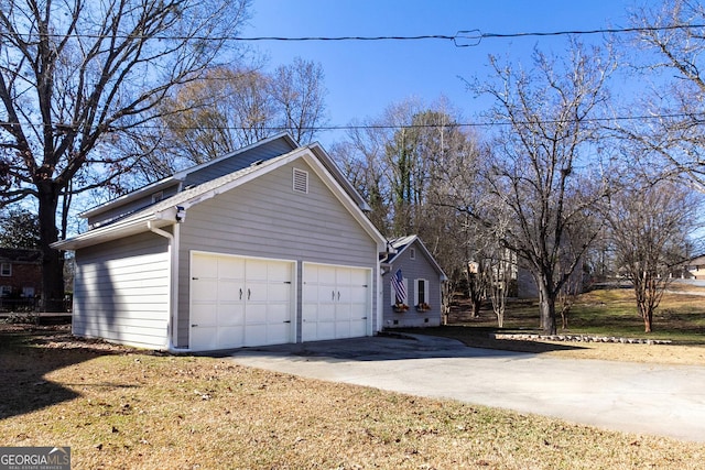 view of garage