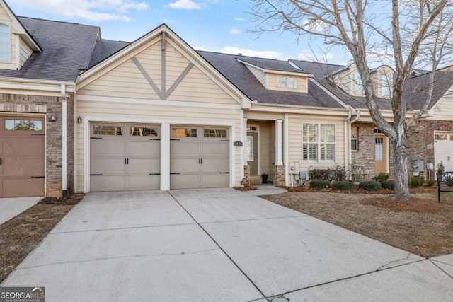 view of front of home with a garage