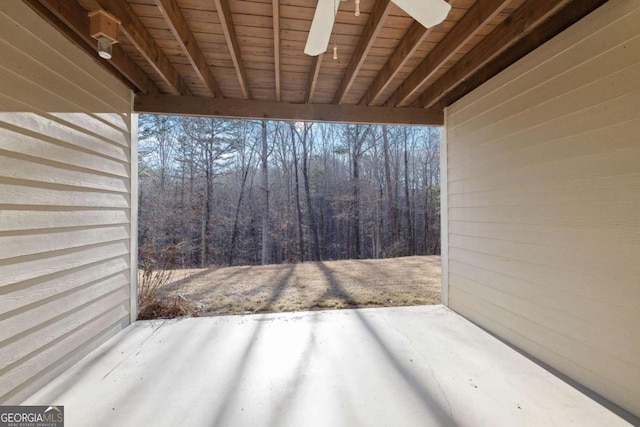 view of patio with ceiling fan