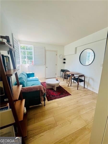 living room featuring hardwood / wood-style flooring