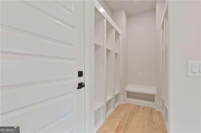 mudroom featuring light wood-type flooring