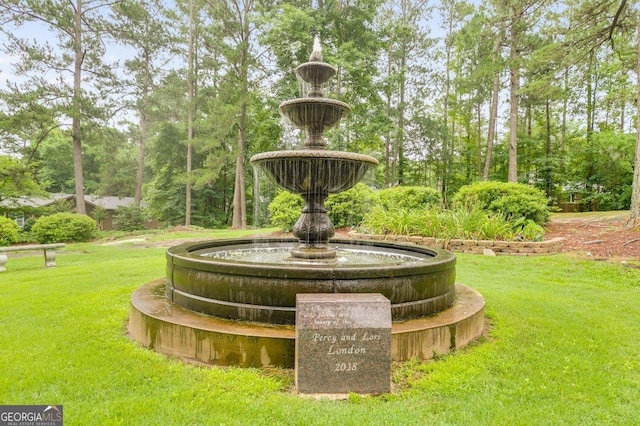 view of property's community featuring a lawn