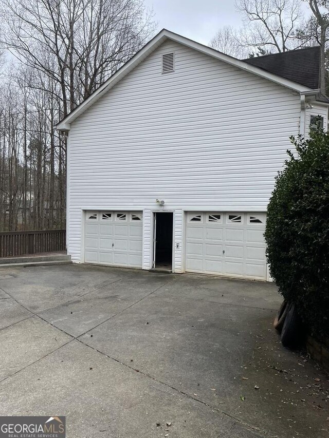 view of garage