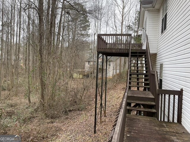 view of yard with a deck