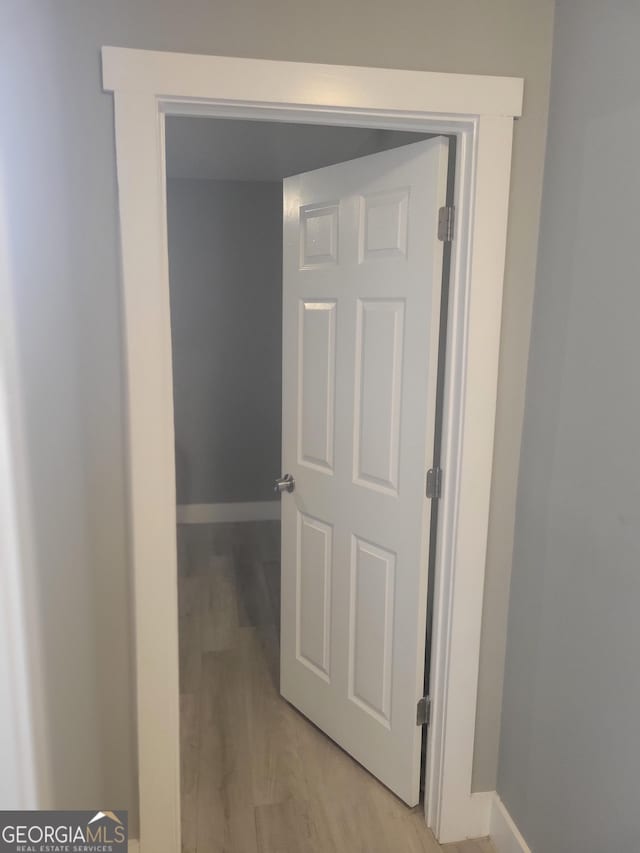 interior space with light hardwood / wood-style flooring