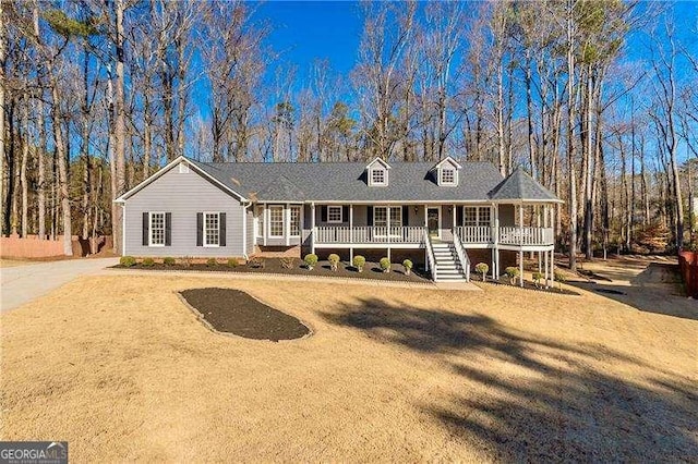 view of front of home with covered porch