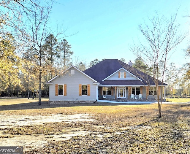 view of front of property with a porch